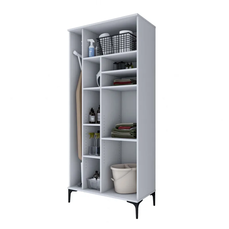 Vestor Badrumsskåp 90x198,6x45 cm - Vit - Förvaring - Badrumsförvaring - Väggskåp & högskåp