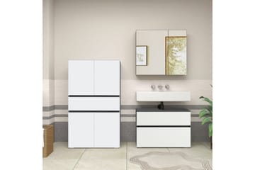 Wisla Högskåp till Badrum 130x76x35 cm - Grå - Förvaring - Badrumsförvaring - Väggskåp & högskåp