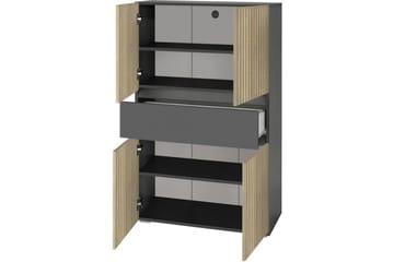 Wisla Högskåp till Badrum 130x76x35 cm - Grå - Förvaring - Badrumsförvaring - Väggskåp & högskåp