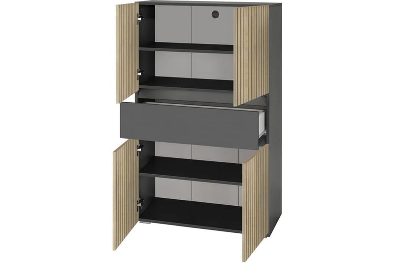 Wisla Högskåp till Badrum 130x76x35 cm - Grå - Förvaring - Badrumsförvaring - Väggskåp & högskåp