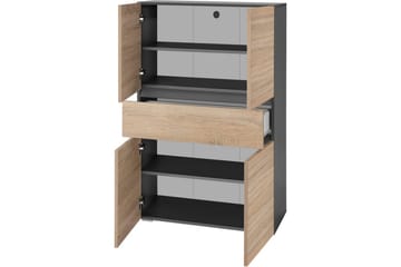 Wisla Högskåp till Badrum 130x76x35 cm - Grå - Förvaring - Badrumsförvaring - Väggskåp & högskåp