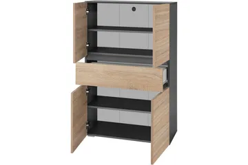 Wisla Högskåp till Badrum 130x76x35 cm - Grå - Förvaring - Badrumsförvaring - Väggskåp & högskåp