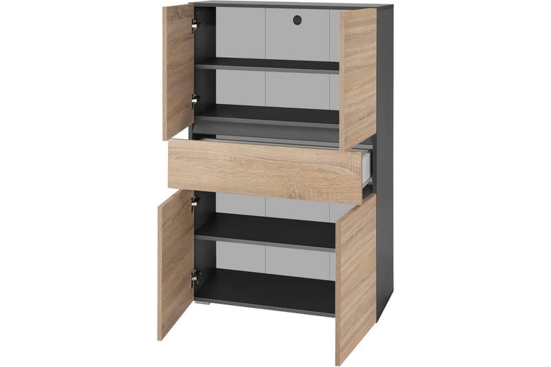 Wisla Högskåp till Badrum 130x76x35 cm - Grå - Förvaring - Badrumsförvaring - Väggskåp & högskåp