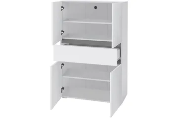 Wisla Högskåp till Badrum 130x76x35 cm - Vit - Förvaring - Badrumsförvaring - Väggskåp & högskåp