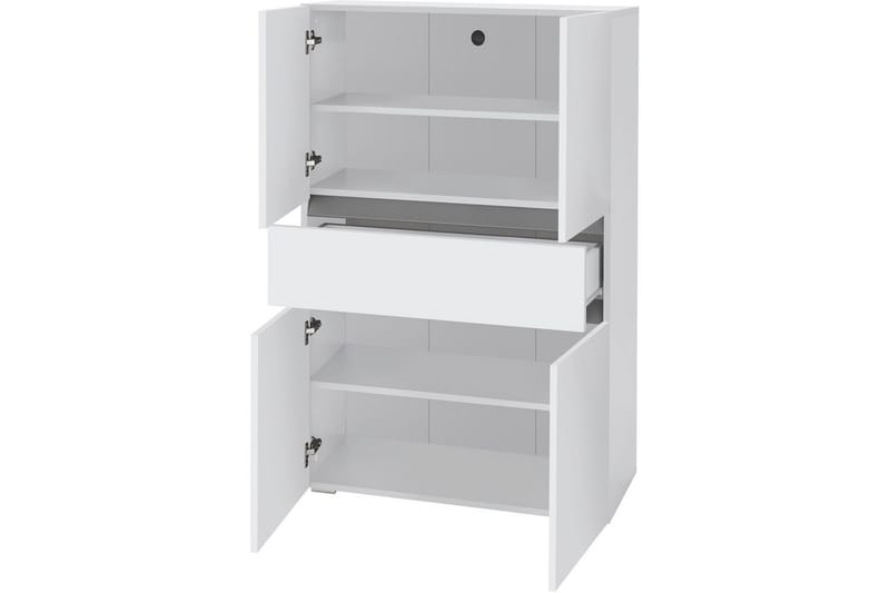 Wisla Högskåp till Badrum 130x76x35 cm - Vit - Förvaring - Badrumsförvaring - Väggskåp & högskåp