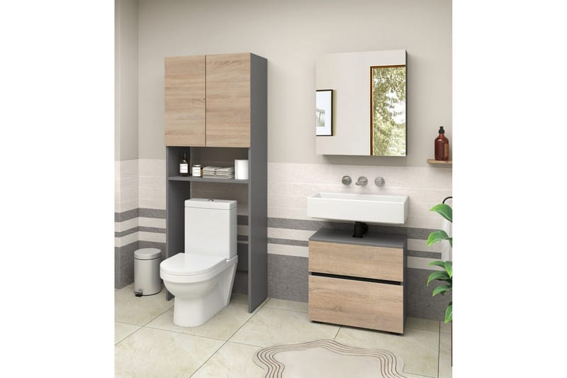 Wisla Högskåp till Badrum 180x68x37 cm, Natur