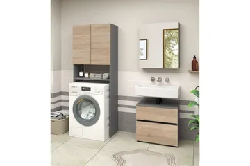 Wisla Högskåp till Badrum 180x68x37 cm - Natur - Förvaring - Badrumsförvaring - Väggskåp & högskåp