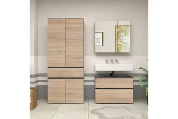 Wisla Högskåp till Badrum 180x76x37 cm - Natur - Förvaring - Badrumsförvaring - Väggskåp & högskåp