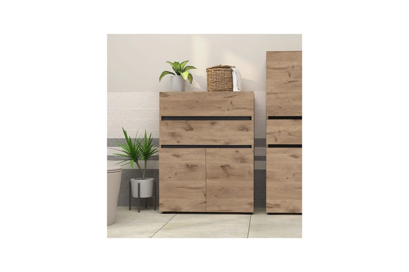 Wisla Högskåp till Badrum 98x76x35 cm - Natur - Förvaring - Badrumsförvaring - Väggskåp & högskåp