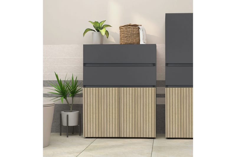 Wisla Högskåp till Badrum 98x76x35 cm - Natur - Förvaring - Badrumsförvaring - Väggskåp & högskåp