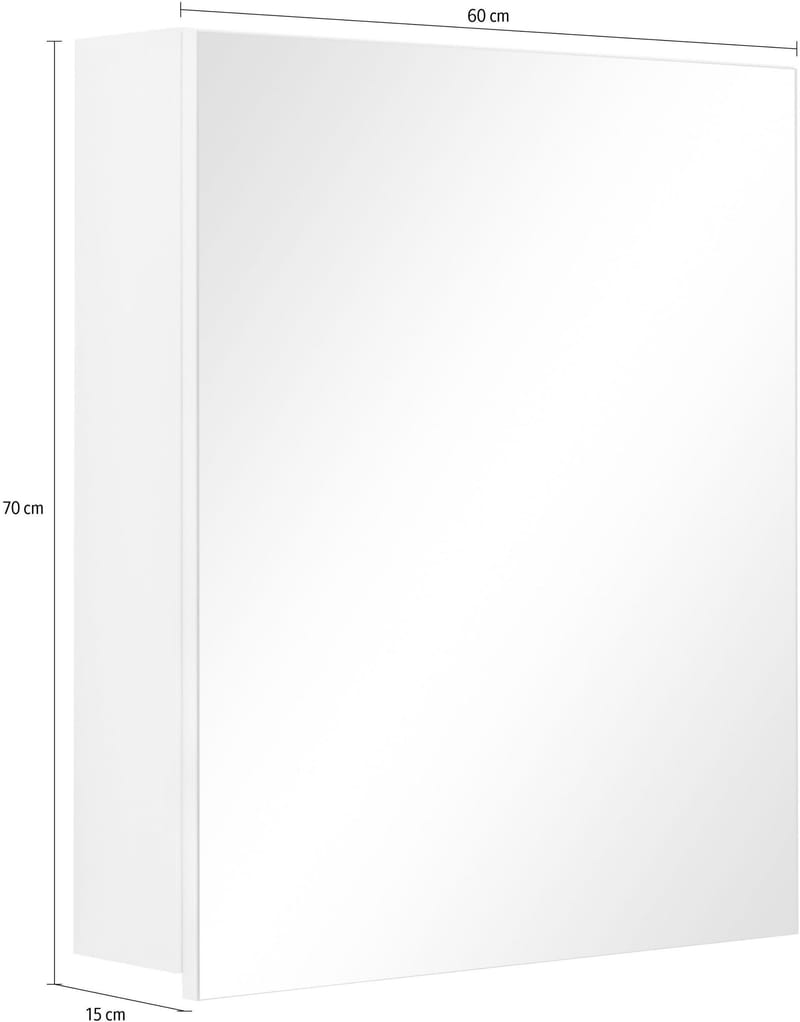 Wisla Väggskåp 60x70 cm - Vit - Förvaring - Badrumsförvaring - Spegelskåp