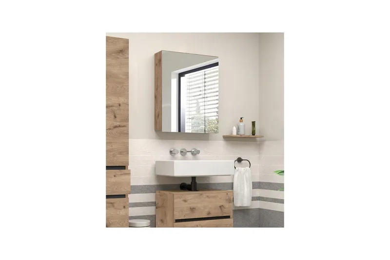 Wisla Väggskåp med Spegel 40x70 cm - Natur - Förvaring - Badrumsförvaring - Spegelskåp