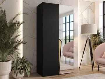 Barile Garderob med spegel 100 cm - Svart och guld - Förvaring - Garderober & garderobssystem