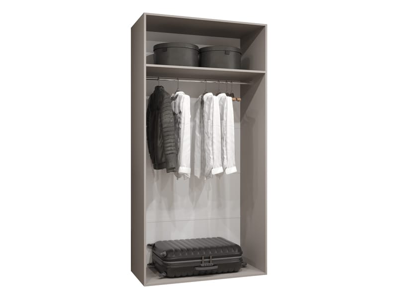 Barile Garderob med spegel 100 cm - Vit och guld - Förvaring - Garderober & garderobssystem