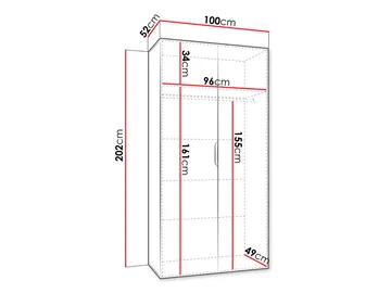 Barile Garderob med spegel 100 cm - Vit och guld - Förvaring - Garderober & garderobssystem