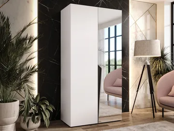 Barile Garderob med spegel 100 cm - Vit och svart - Förvaring - Garderober & garderobssystem