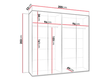 Barile Garderob med spegel 200 cm - guld - Förvaring - Garderober & garderobssystem