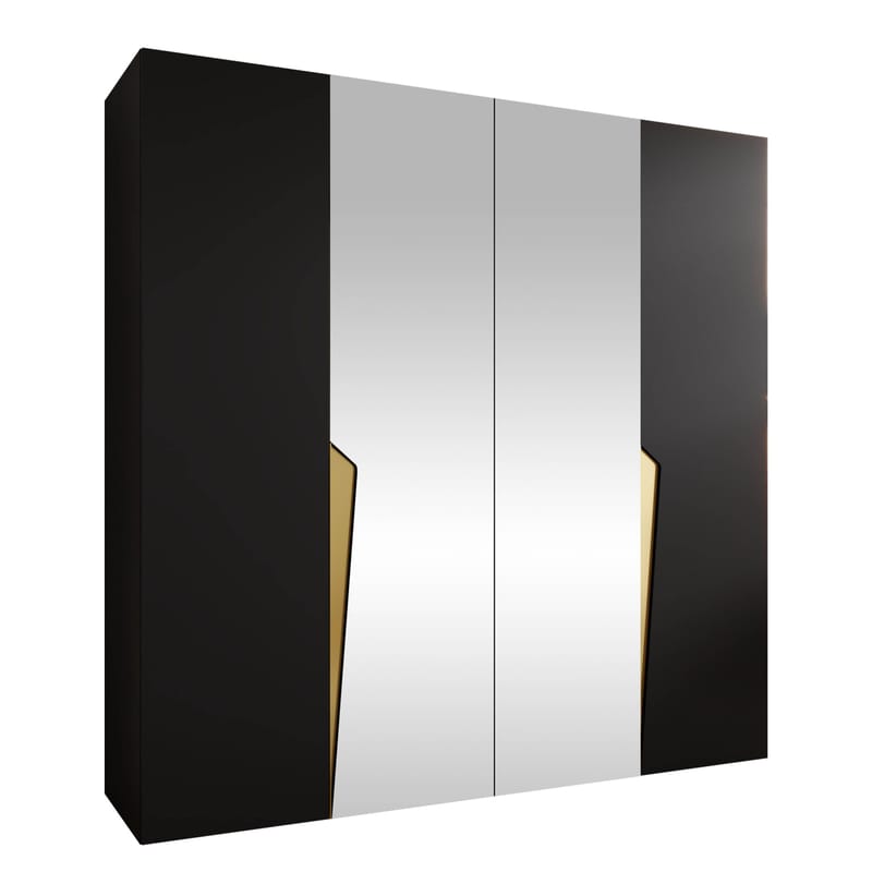 Barile Garderob med spegel 200 cm, guld