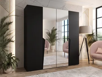 Barile Garderob med spegel 200 cm - svart - Förvaring - Garderober & garderobssystem