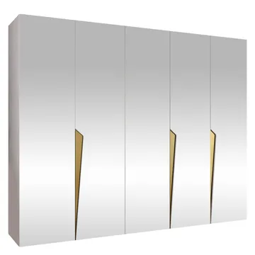 Barile Garderob med spegel 250 cm - vit - Förvaring - Garderober & garderobssystem