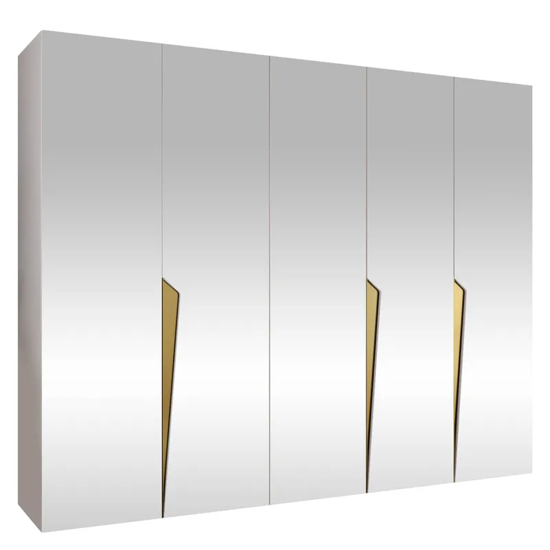 Barile Garderob med spegel 250 cm - vit - Förvaring - Garderober & garderobssystem