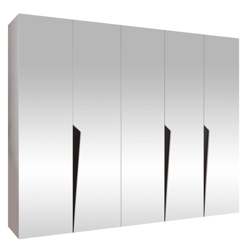 Barile Garderob med spegel 250 cm - vit - Förvaring - Garderober & garderobssystem