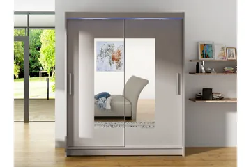 Bay Garderob m. Spegel 150x200 cm - Beige - Förvaring - Garderober & garderobssystem