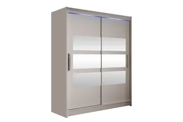 Bay Garderob m. Spegel 150x200 cm - Beige - Förvaring - Garderober & garderobssystem