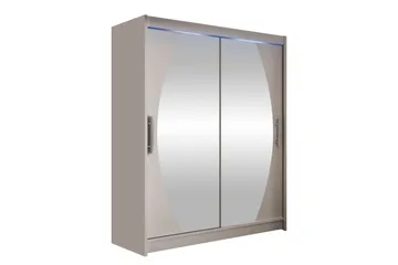 Bay Garderob m. Spegel 150x200 cm - Beige - Förvaring - Garderober & garderobssystem