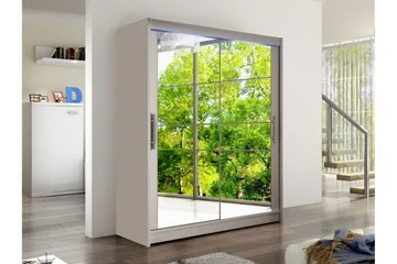 Bay Garderob m. Spegel 150x200 cm - Beige - Förvaring - Garderober & garderobssystem