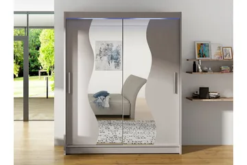 Bay Garderob m. Spegel 150x200 cm - Beige - Förvaring - Garderober & garderobssystem