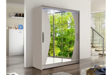 Bay Garderob m. Spegel 150x200 cm - Beige - Förvaring - Garderober & garderobssystem