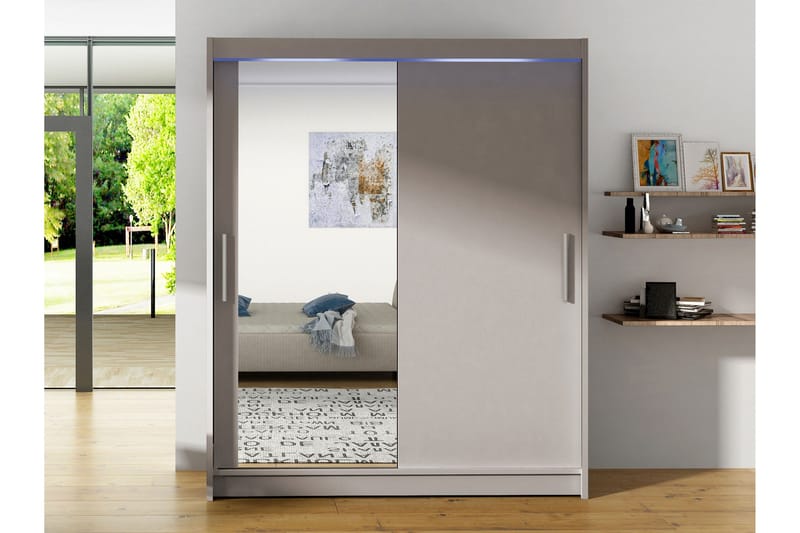 Bay Garderob m. Spegel 150x200 cm - Brun - Förvaring - Garderober & garderobssystem