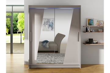 Bay Garderob m. Spegel 150x200 cm - Grå - Förvaring - Garderober & garderobssystem