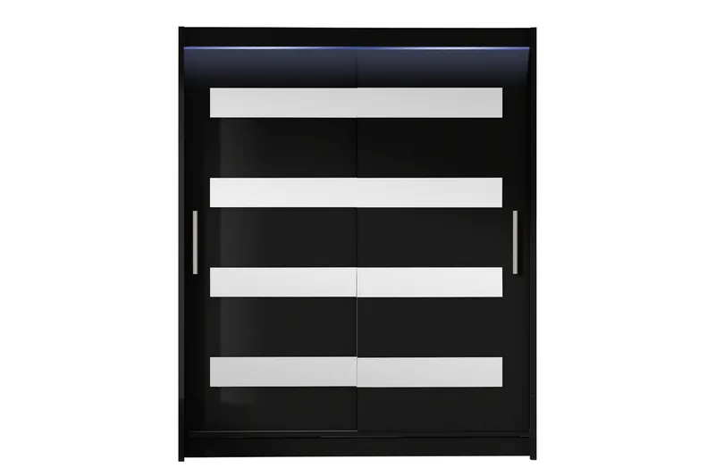 Bay Garderob m. Spegel 150x200 cm - Svart - Förvaring - Garderober & garderobssystem