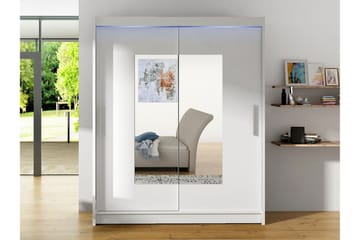 Bay Garderob m. Spegel 150x200 cm - Svart/Brun - Förvaring - Garderober & garderobssystem