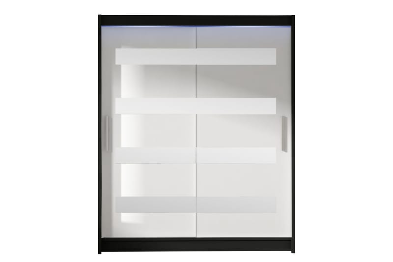 Bay Garderob m. Spegel 150x200 cm - Svart/Vit - Förvaring - Garderober & garderobssystem