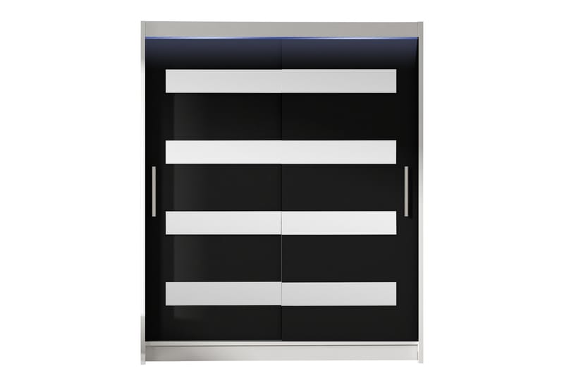 Bay Garderob m. Spegel 150x200 cm - Svart/Vit - Förvaring - Garderober & garderobssystem