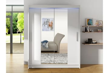 Bay Garderob m. Spegel 150x200 cm - Vit - Förvaring - Garderober & garderobssystem