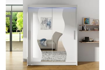 Bay Garderob m. Spegel 150x200 cm - Vit - Förvaring - Garderober & garderobssystem
