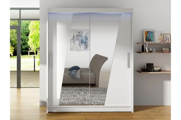 Bay Garderob m. Spegel 150x200 cm - Vit - Förvaring - Garderober & garderobssystem