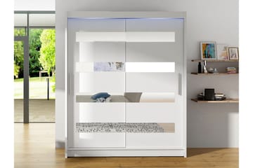 Bay Garderob m. Spegel 150x200 cm - Vit - Förvaring - Garderober & garderobssystem