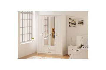 Beyric Garderob 140x210 cm - Matt Vit - Förvaring - Garderober & garderobssystem