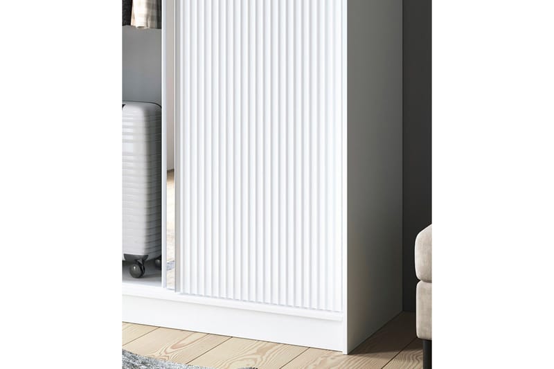 Biancco Garderob med Spegel 120x220 cm - Vit - Förvaring - Garderober & garderobssystem