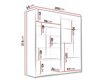 Binche Garderob med Spegel 200x215 cm - Beige - Förvaring - Garderober & garderobssystem