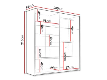Binche Garderob med Spegel 200x215 cm - Beige - Förvaring - Garderober & garderobssystem