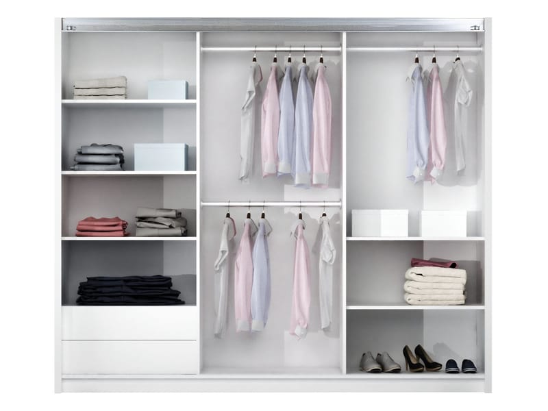 Binche Garderob med Spegel 250x215 cm - Beige - Förvaring - Garderober & garderobssystem