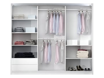 Binche Garderob med Spegel 250x215 cm - Beige - Förvaring - Garderober & garderobssystem