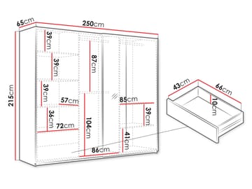 Binche Garderob med Spegel 250x215 cm - Beige - Förvaring - Garderober & garderobssystem