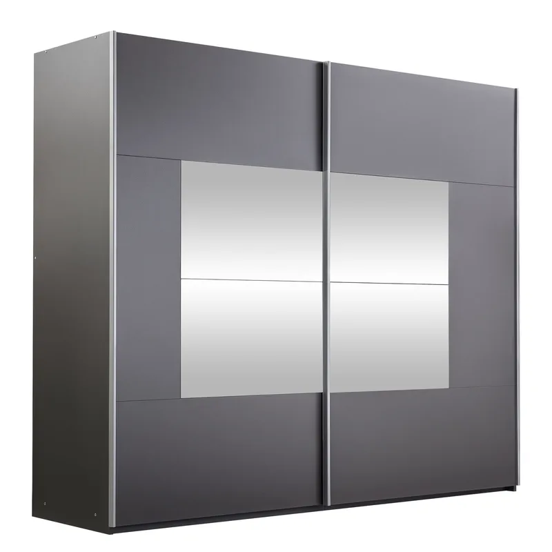 Binche Garderob med Spegel 250x215 cm, Grå